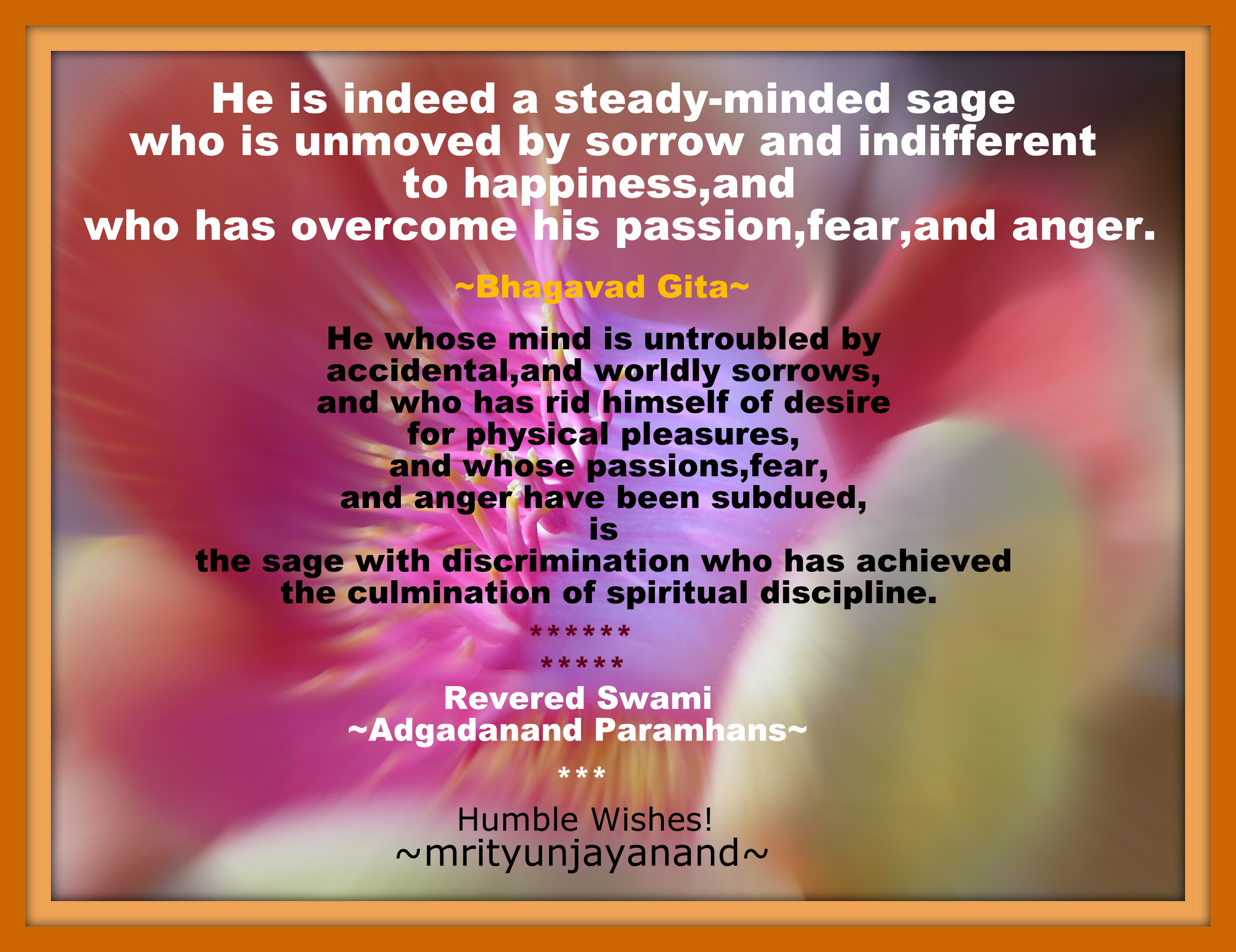 He is indeed a steady-minded sage...!!! - Geeta Dhara - My PathGeeta ...